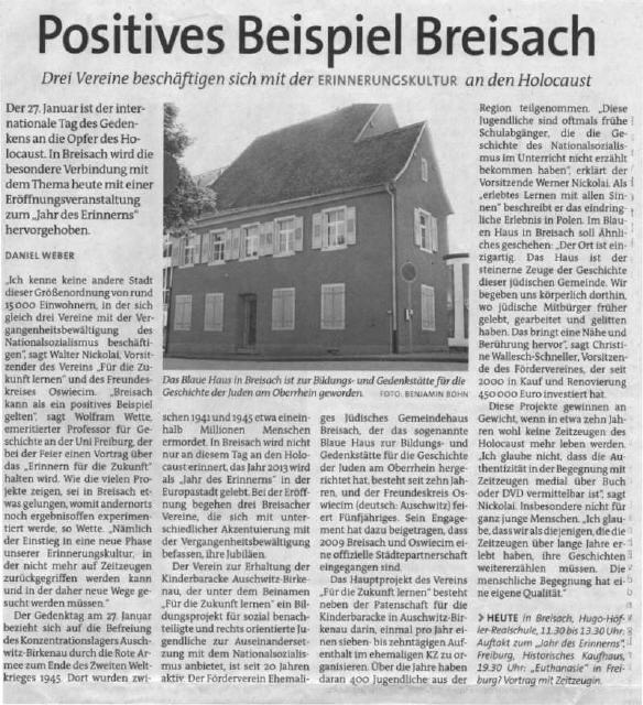 Badische Zeitung, Februar 2013
