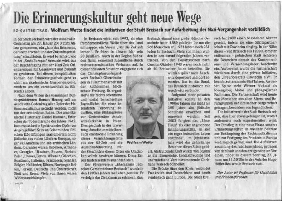 Badische Zeitung, Februar 2013